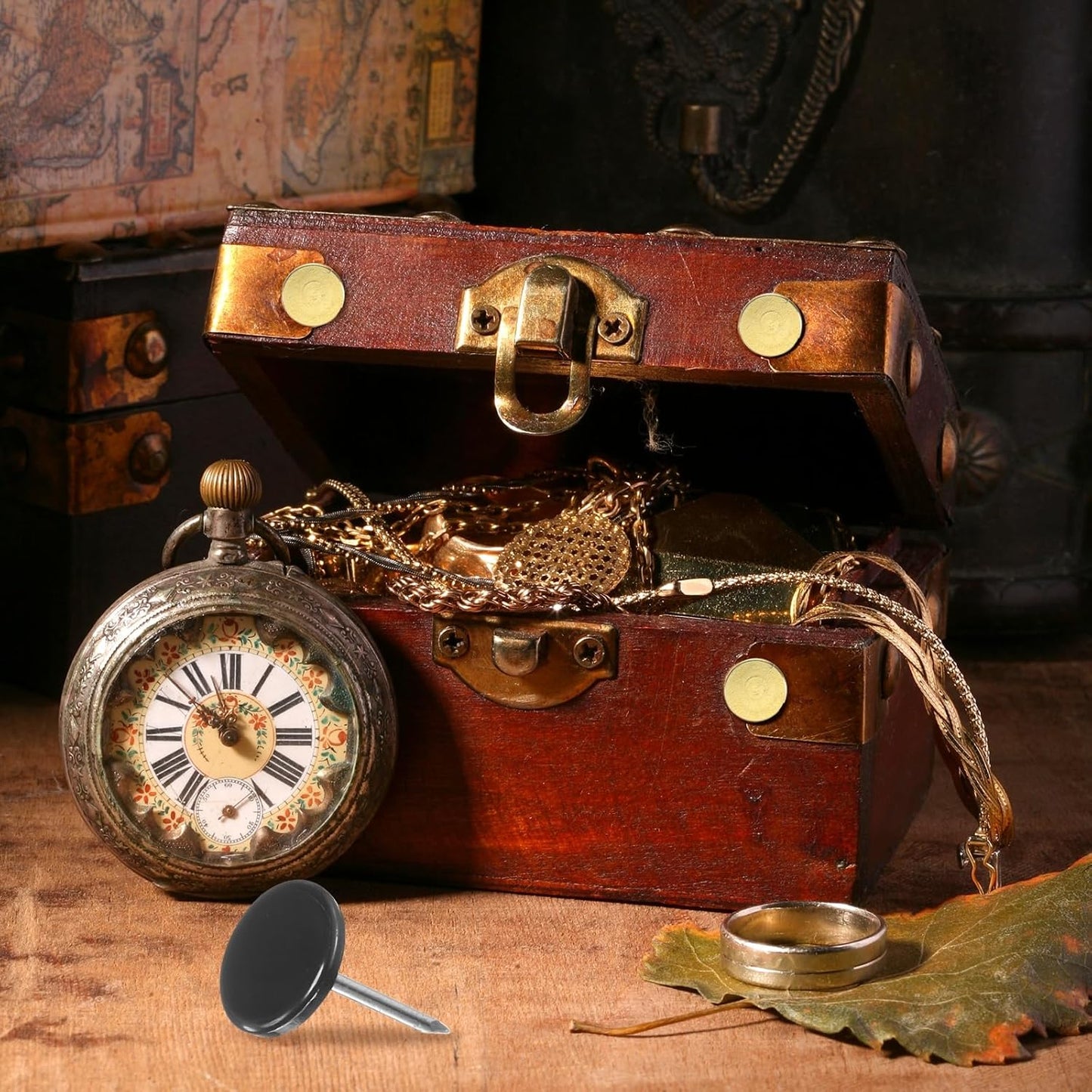 uxcell 100Pcs Upholstery Tacks, 11mmx17mm Flat Head Thumb Tack Decorative Furniture Nails Push Pins for Furniture Sofa Headboards, Black