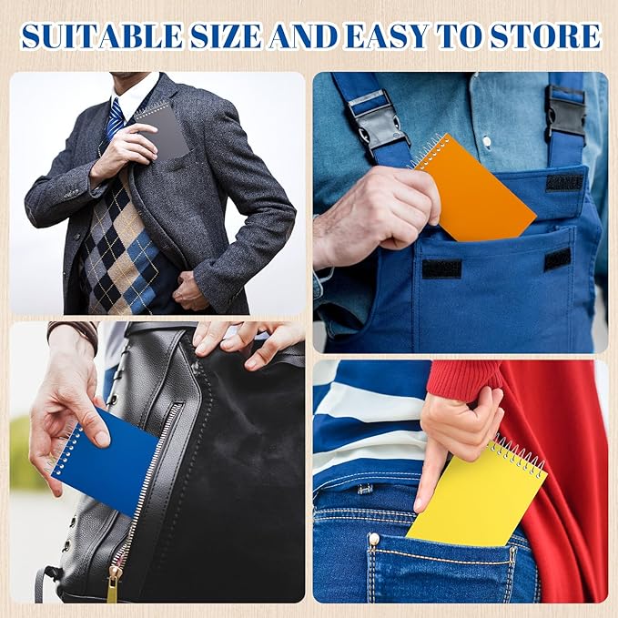 60 Pcs Small Pocket Notebooks 3 x 5 Inch Mini Memo Spiral Notepads Top Bound College Ruled Lined Note Pads for Back School Office Journaling Noting, 75 Sheets/Pad (Rainbow)