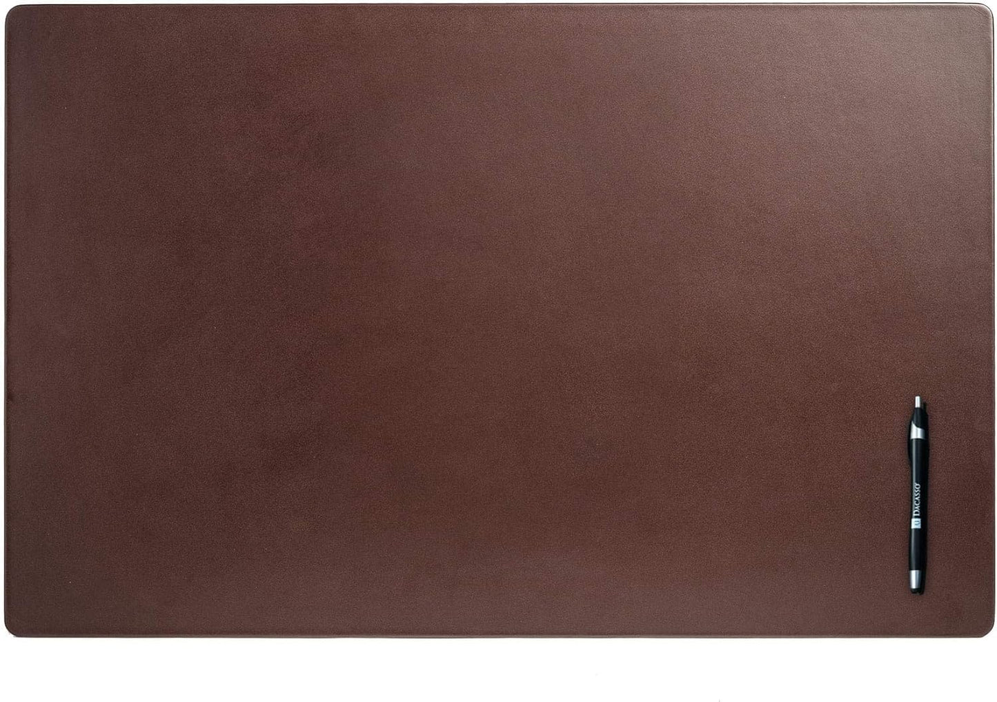 Dacasso Pad Without Side Rails Luxury Leather Blotter for Writing-Executive Desk Surface Protector, 30” x 19”, Chocolate Brown