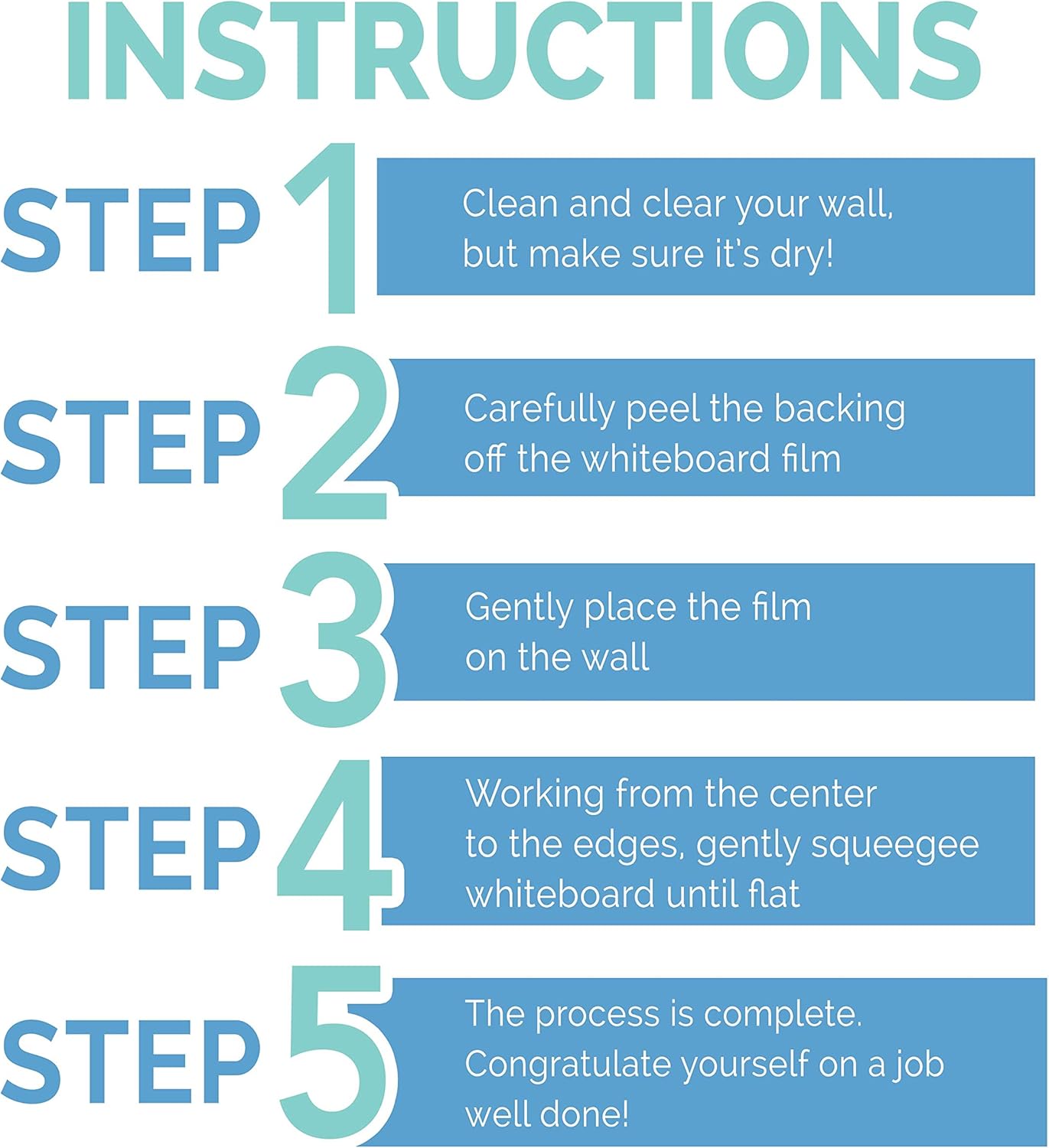 Dry Erase Whiteboard Wall Decal Sticker – 48 x 36 Inch Large Self-Adhesive, Removable, Residue Free Contact Paper for Kids, Home, and Office – Marker & Eraser Included