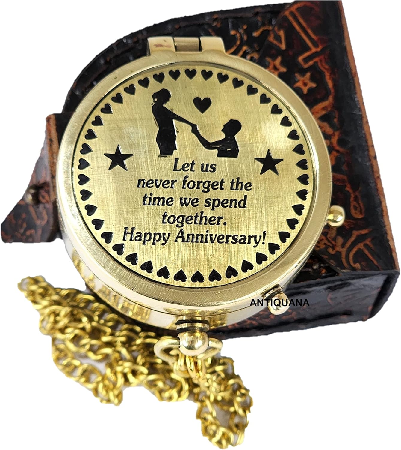 Brass Directional Engraved Compass, Baptism Gifts for Boys Girls, First Communion, Christian Gifts for Men, First Confirmation Gifts for Boys, Inspirational