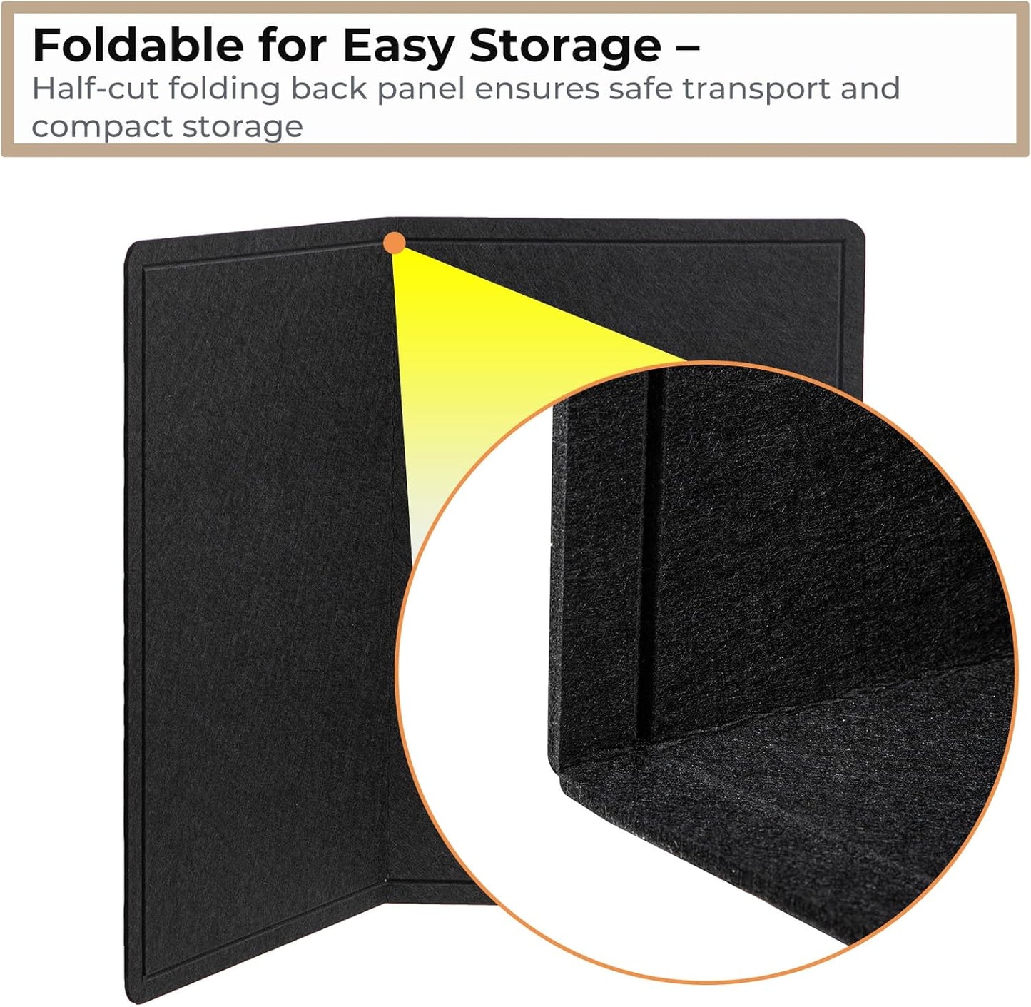 48"x36" Large Bulletin Board for Wall | Foldable Felt Notice Board with 30 Push Pins | Self-Adhesive Message Board for Office, Home & Classroom Decor (Black)