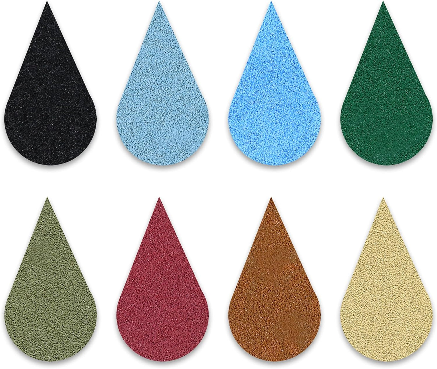 YPSelected 8 Assorted Multi Colours Waterdrop Shaped Craft Rubber Stamps Petal Ink Pads for Paper Wood Fabric (Set 1025)