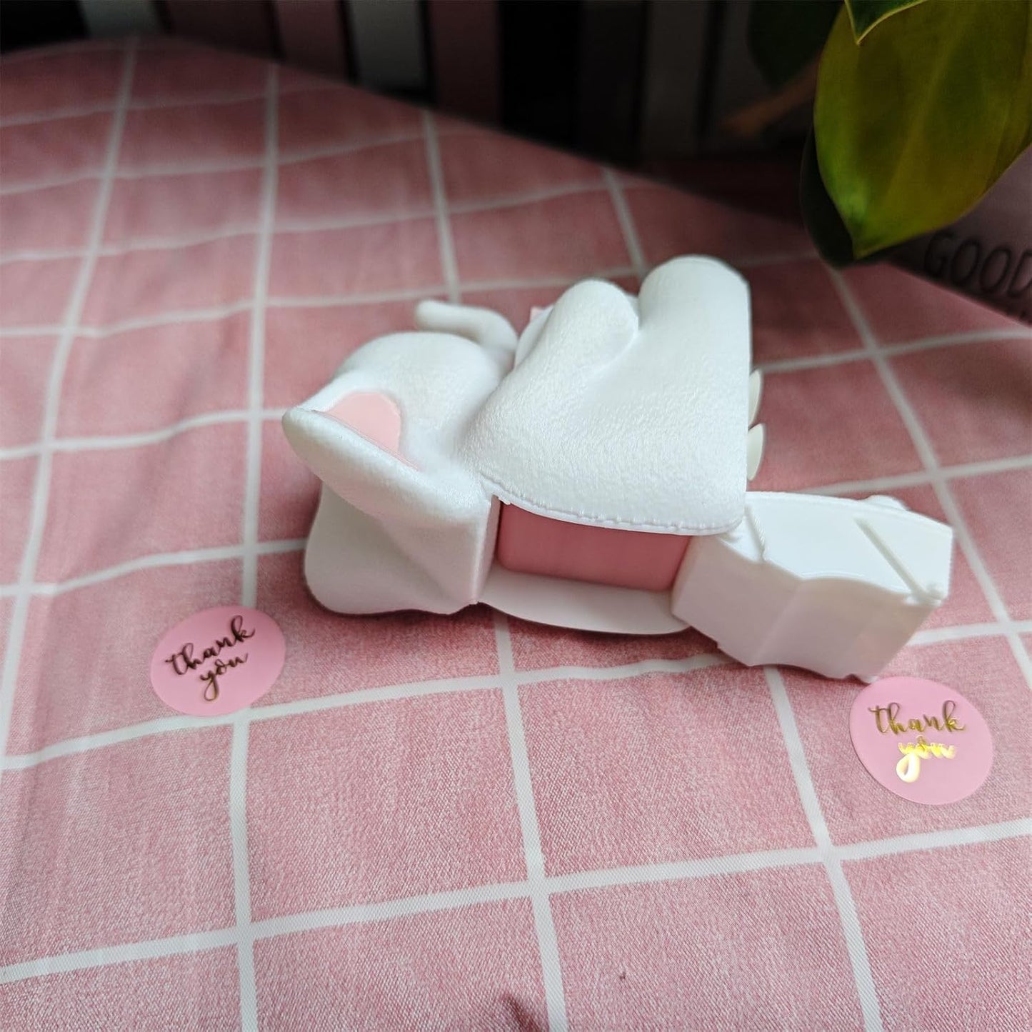 Elephant Stamp Roll Dispenser - Postage Stamp Holder for Roll of 100 Stamps, Stamps NOT Included, 1.18" Core, White, C02