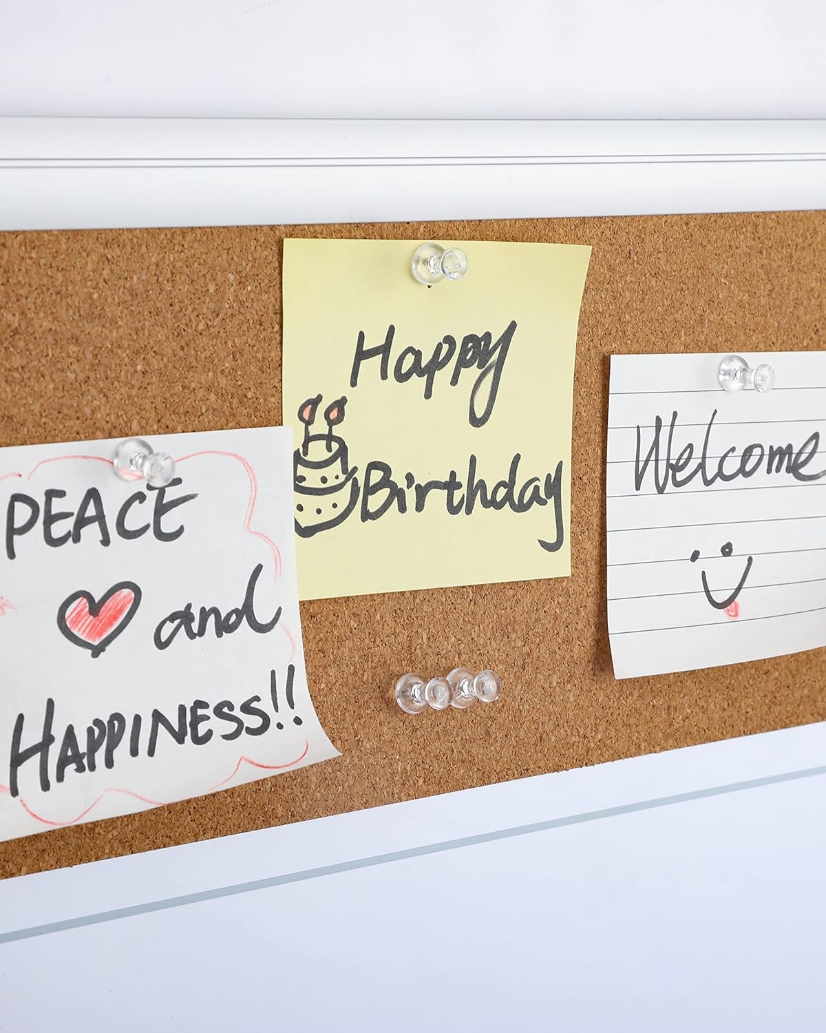 PAPERPAL 280 Clear Push Pins for Cork Board, Clear Thumb Tacks for Wall Hangings, Pushpins for Office School & Personal Use, Standard Size Push Pin Tacks