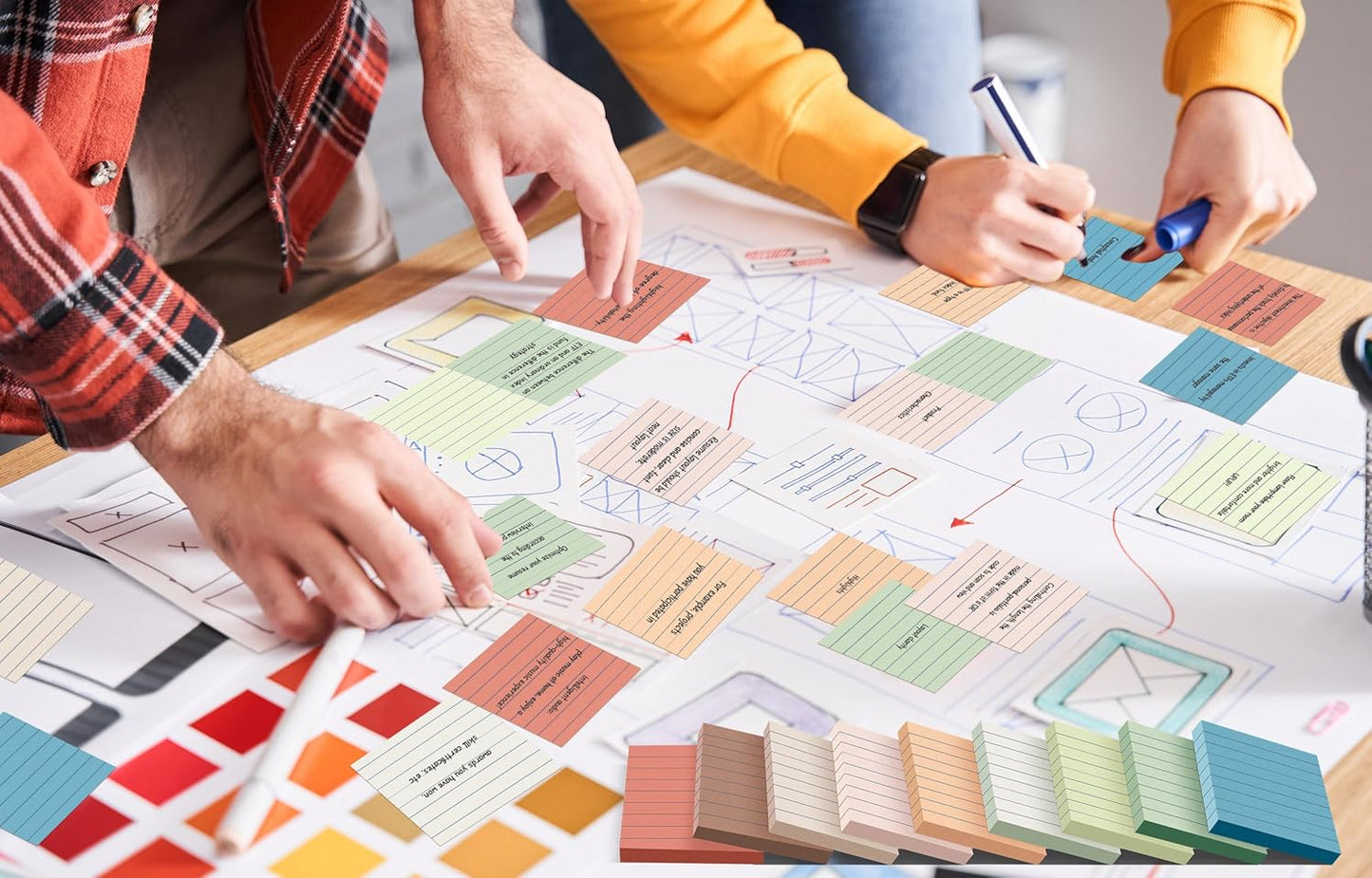 (18 Pack) Lined Sticky Notes 3x3 in Post, Vintage Colors, Sticky Pads, Strong Adhesive, Recyclable, Self-Stick Pads, Easy to Post for Home, Office, Notebook