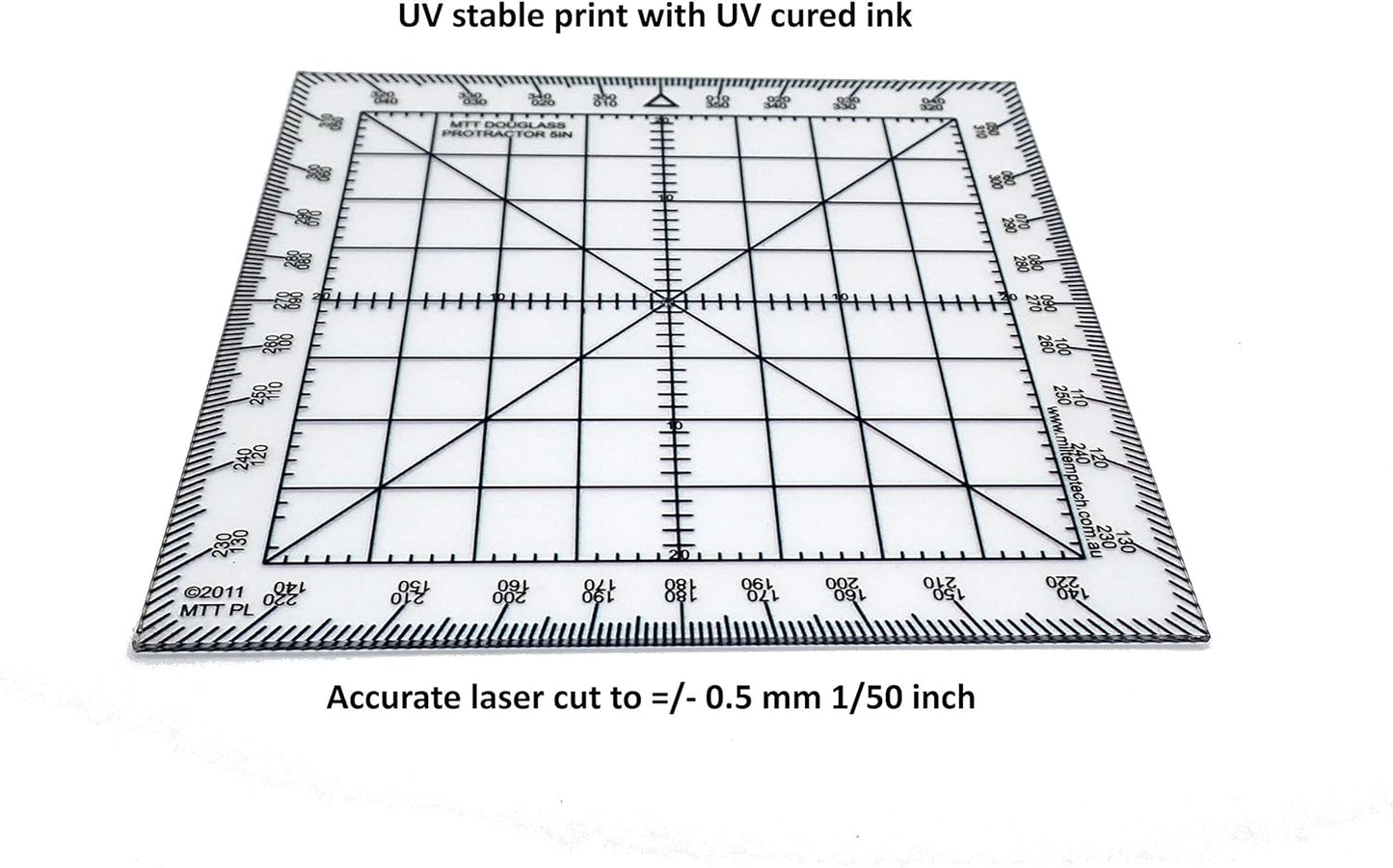 Douglas Protractor Graduated in Degrees for Angle Measurements and map Plotting for Outdoor, Marine or air Navigation, Hiking, Orienteering and Survival