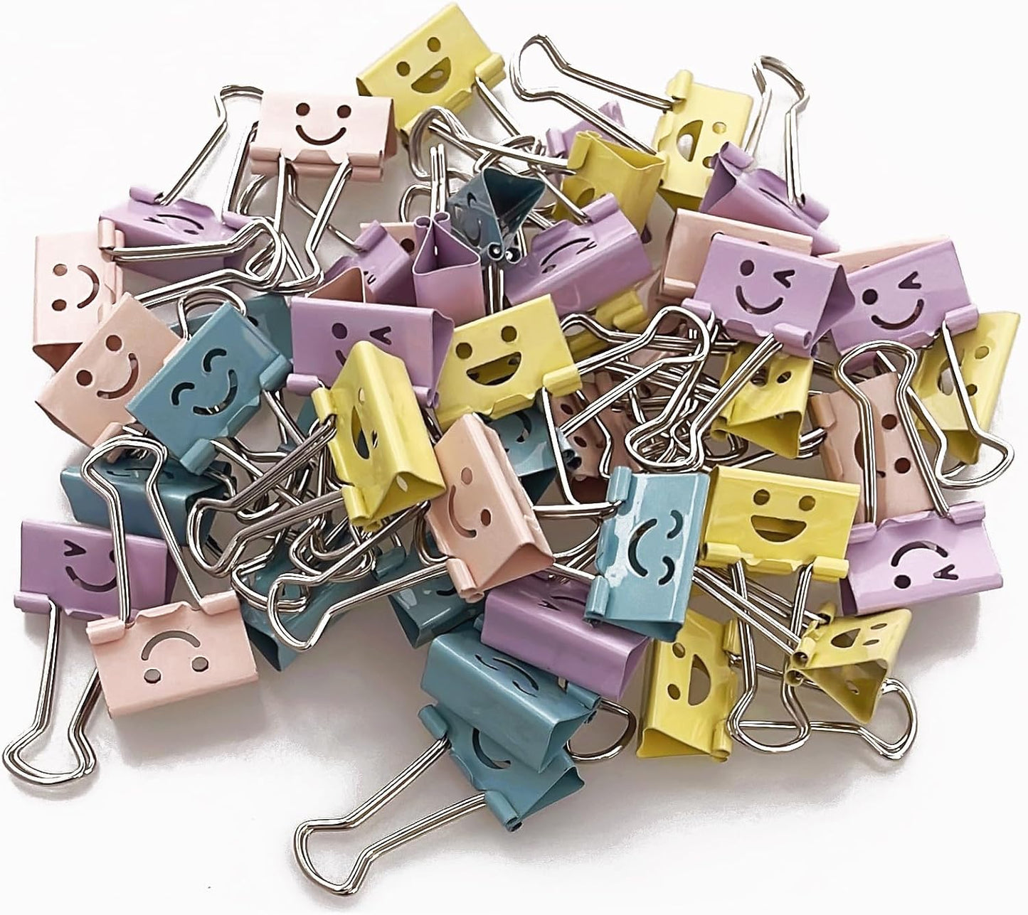 Cute Binder Clips(1 inch/25mm), 48Pcs, Colored Binder Clips, Binder Clips Medium Size, Color Binder Clips, Clips, Paper Clips, Binder Clip, Clips for Paperwork, Office Clips