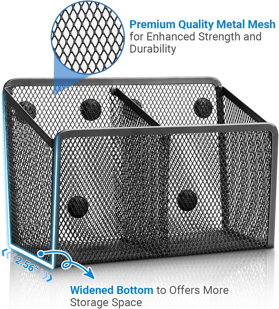 Magnetic Pen Holder, Metal Strong Magnet Pen Cup Magnetic Marker Storage Basket Locker Organizer for Whiteboard Refrigerator Fridge Locker Accessories Classroom Must Haves Teachers School Supplies