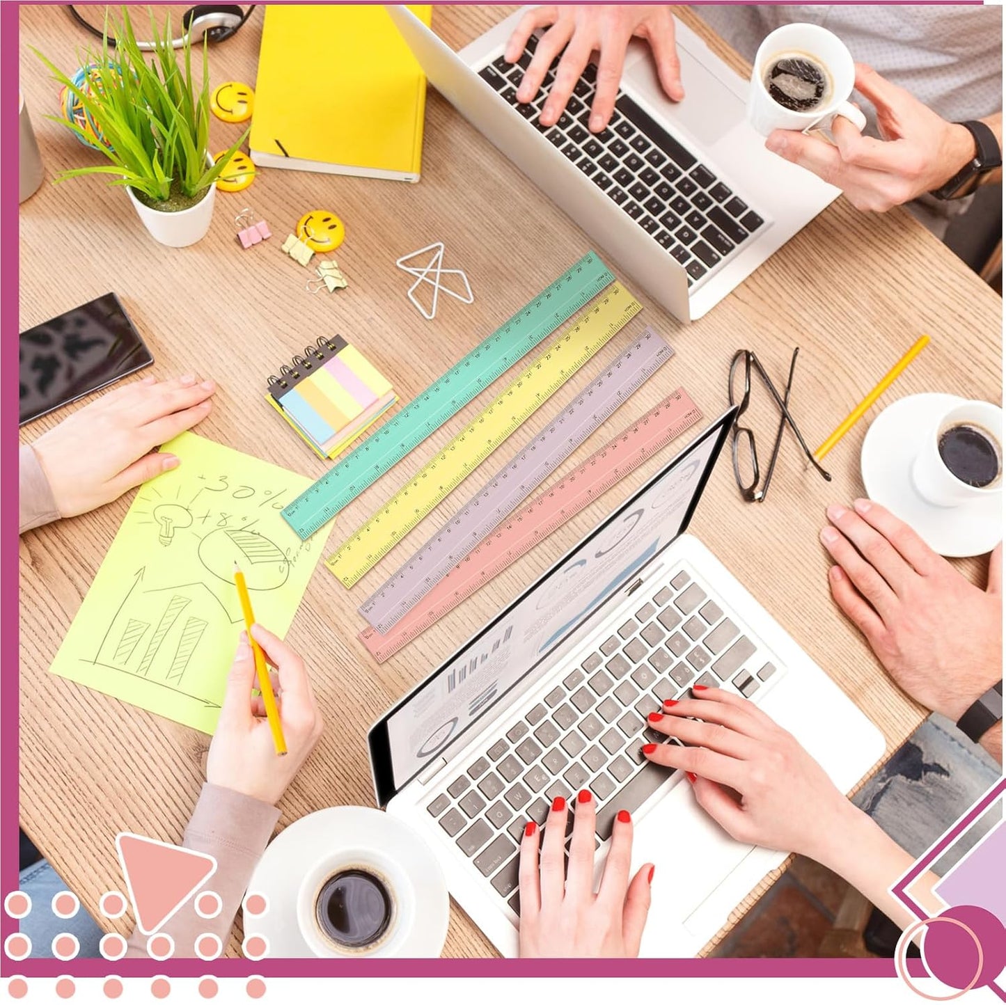 240 Pcs 12 Inch Plastic Rulers Bulk, Back to School Supplies, Assorted Colored Flexible Metric Rulers with Centimeters and Inches Measuring Tool for School Classroom Students(Pastel)