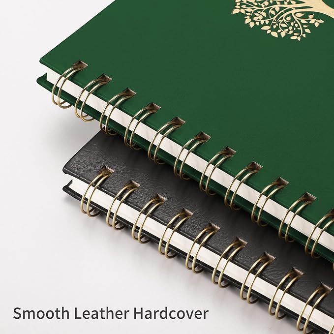 RETTACY Graph Grid Paper Notebook, 110 Pages, A4 Large Size (8.5'' × 11''), 5 Squares per Inch, Leather Hardcover, 100 GSM Thick Paper, for School, Students, Math, Engineering (Black)