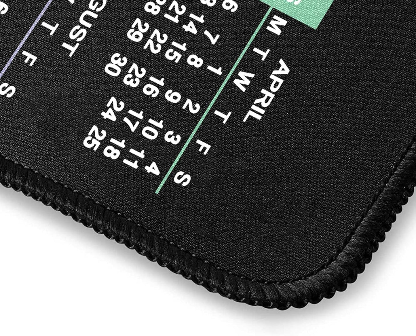 Mouse Pad with Non-Slip Rubber Base, Waterproof Computer Mousepad with Stitched Edges, Mouse Pads for Computers, Laptop, Gaming, Office & Home, 9.5 x 7.8 in (2026 Calendar Jet Black)