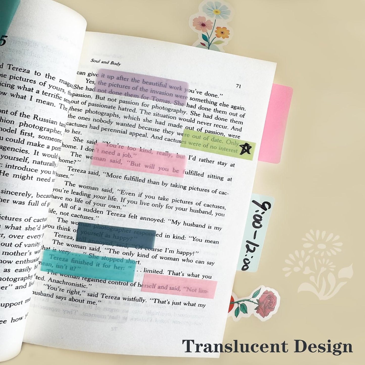 ELII 500 PCS Book Tabs 2 Inch Sticky Index Tabs, Colored Page Markers Repositionable Tags Reading Tabs Self Adhesive Tape Flags for Books, Binders, Notebook and File Folders