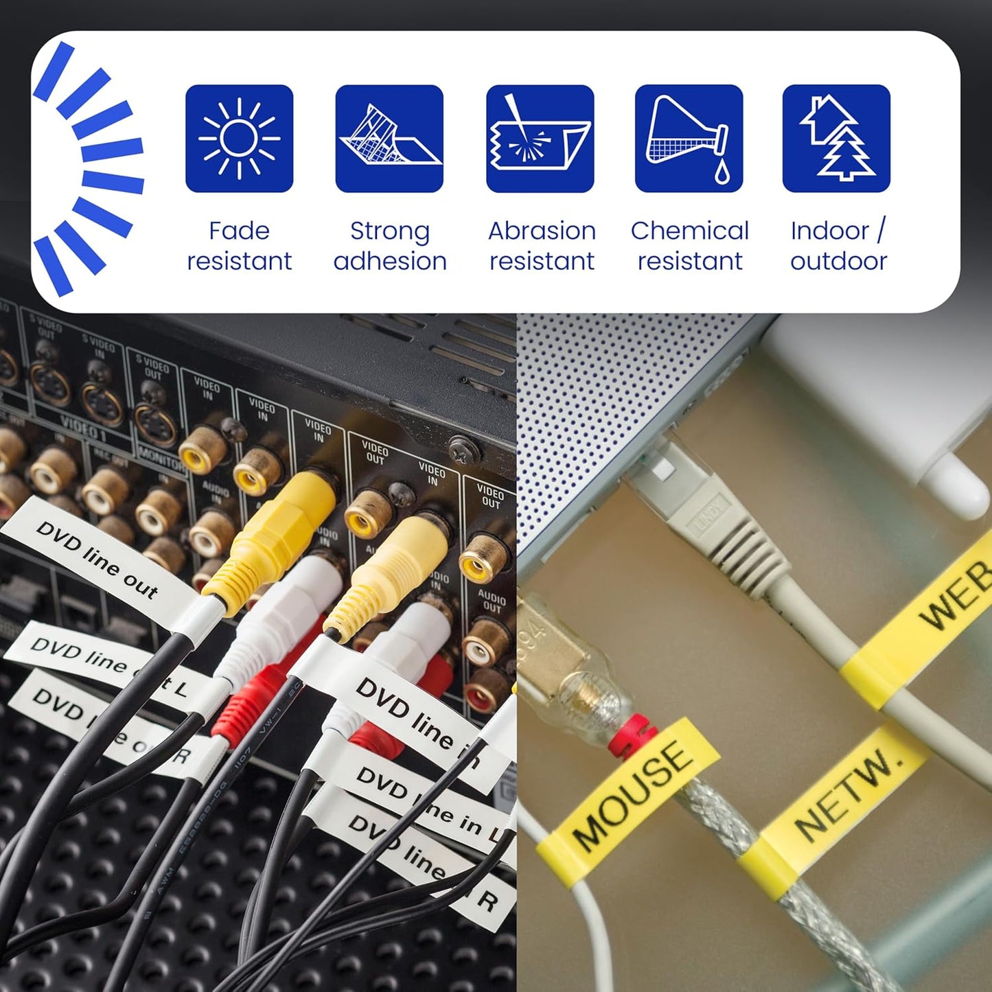 Brother Genuine P-Touch TZe, Black Print on Yellow, Flexible ID Laminated Label Tapes (TZeFX631), ~1/2in x 26.2ft (12mm x 8m) for Select P-Touch Label Makers, Durable, for Cable Wrap, Water-Resistant