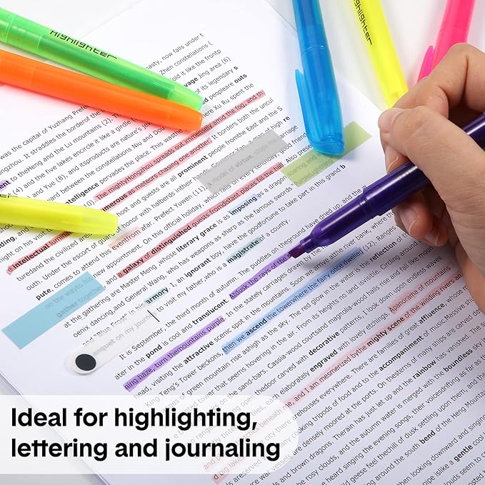 Thenshop 420 Pcs Highlighter Bulk Pack Assorted Colors Highlighter Markers Chisel Tip Fluorescent Pens for Office Classroom Back to School Supplies