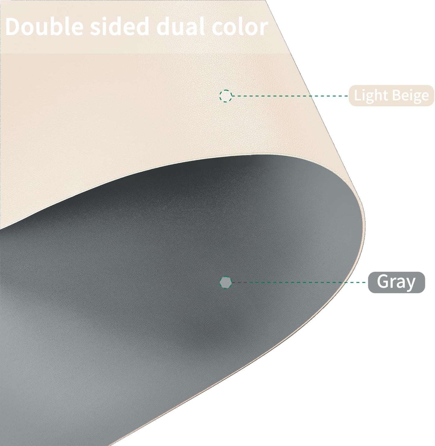 Leather Table Cover,1.8mm Thick,42x78 Inch Table Protector,Table Protector For Dining Room Table,Dining Table Cover,Table Cover Protector,Hule Para Mesa De Comedor(Off White+Light Gray,42x78)