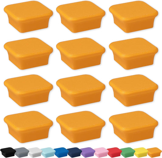 Glassboard Studio MiniBar Magnet - Strong Neodymium Rare Earth Magnets for Fridge, Whiteboard, Locker & Magnetic Glassboards - Crafting & Office Use - Strong Fridge Magnets (Tangerine Orange, 12)