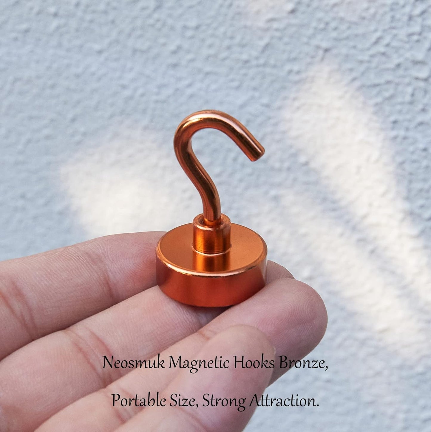 Neosmuk Magnetic Hooks,Heavy Duty Earth Magnets with Hook for Refrigerator, Extra Strong Cruise Hook for Hanging, Magnetic Hanger for Cabins, Grill (Bronze, Pack of 4)