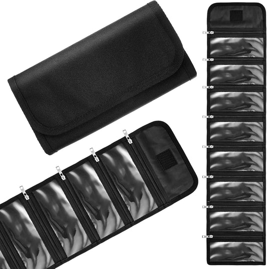 Money Organizer, Money Wallet for Cash with 8 Zippered Pockets Multipack Cash Bill Organizer Envelope Wallet for Budgeting Savings Travel Currencies Receipt Coupons Tips, Black(Black)