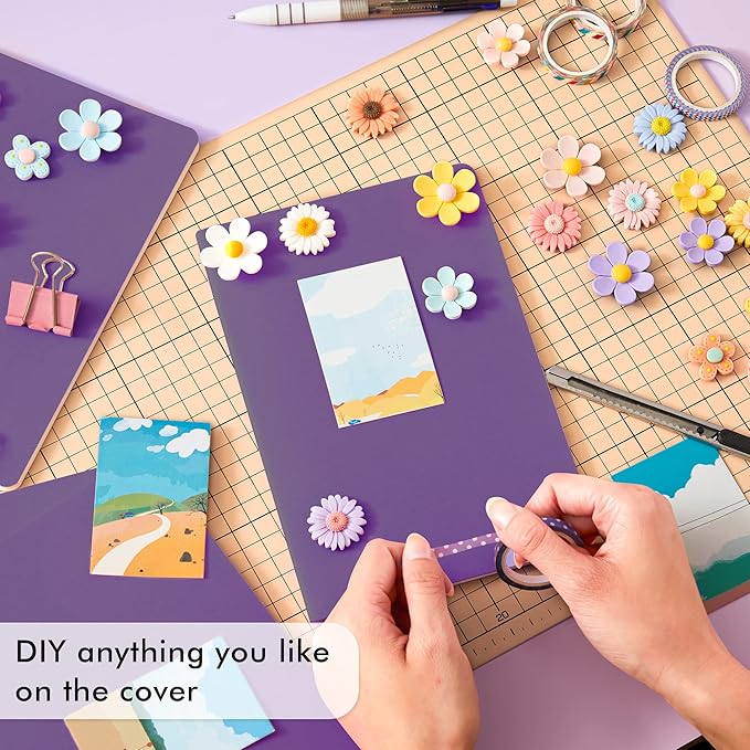 feela 8 Pack Soft Cover Journal Bulk, Notebooks College Ruled for Work, Lined Travel Journal for Students Women, Note Taking Notebook School Supplies Business Writing, 8.2” x 5.5”, A5, Vintage Colors