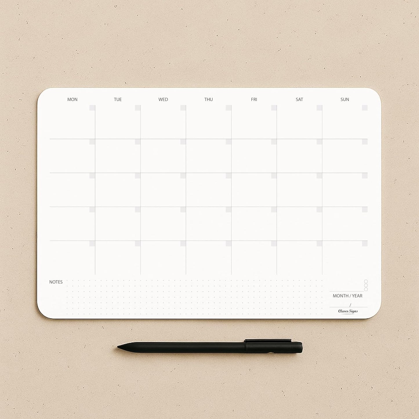 Undated Monthly Planner Notepad,Desk Calendar for Organizing&Scheduling Tasks-Productivity Tracker,Goals,Notes&To-Do Lists–A4 Size (8,3"X11,7")Premium Thick Paper with Cardboard Back Support 50 Sheets