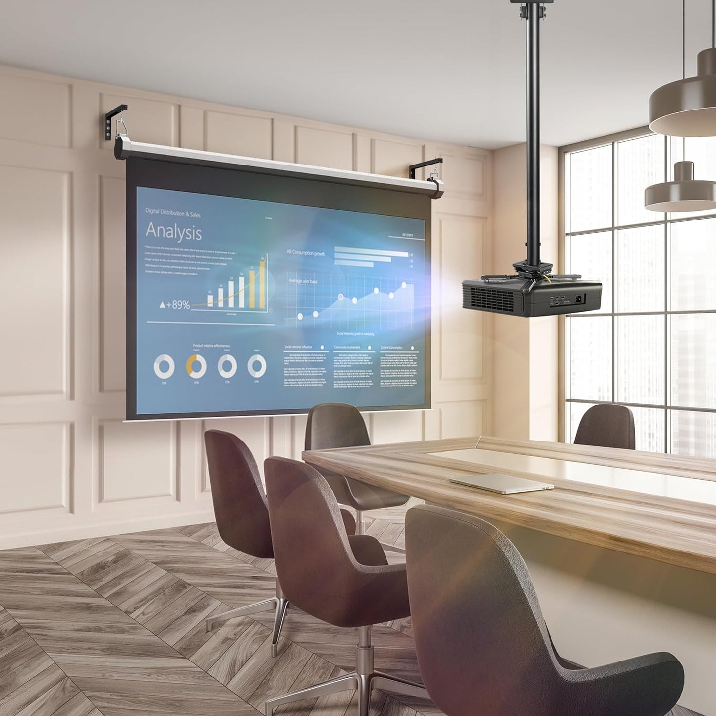 Mount-It! PRO Projector Ceiling Mount, Heavy-Duty Commercial Grade Ceiling Projector Bracket, 77 Lbs Weight Capacity