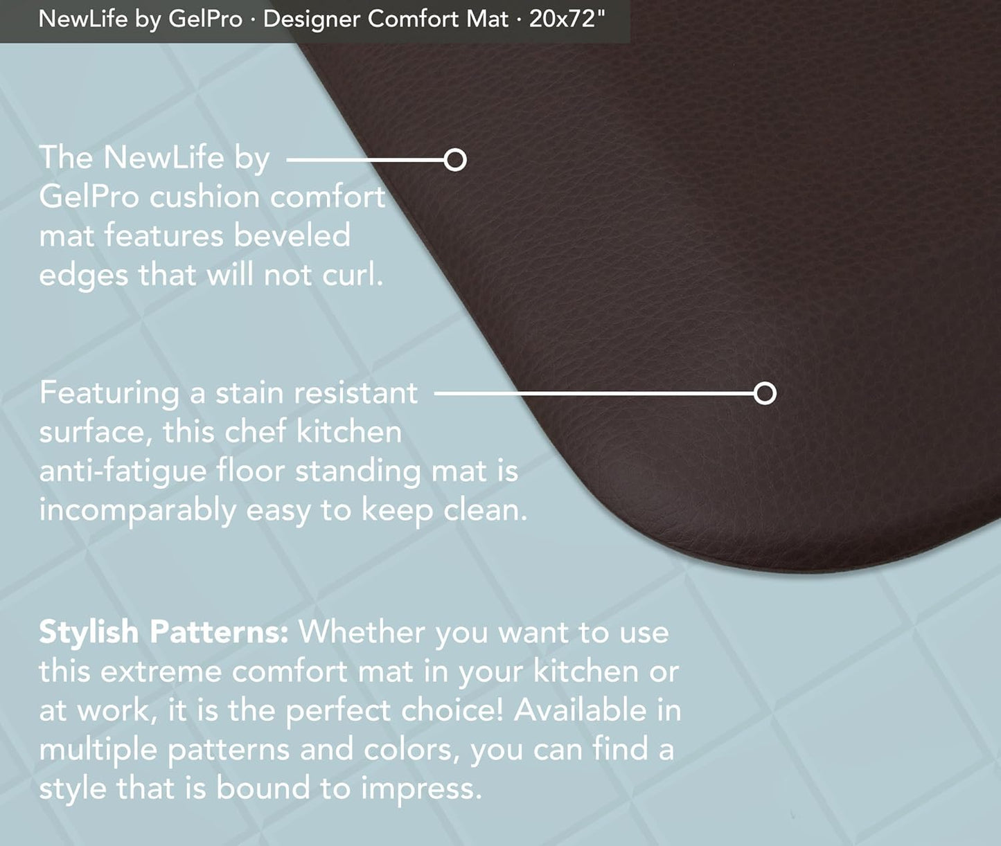 NewLife by GelPro Anti-Fatigue Designer Comfort Kitchen Floor Mat, 20x32", Rustic Texas Flag Stain Resistant Surface with 3/4" Thick Ergo-foam core for Health and Wellness