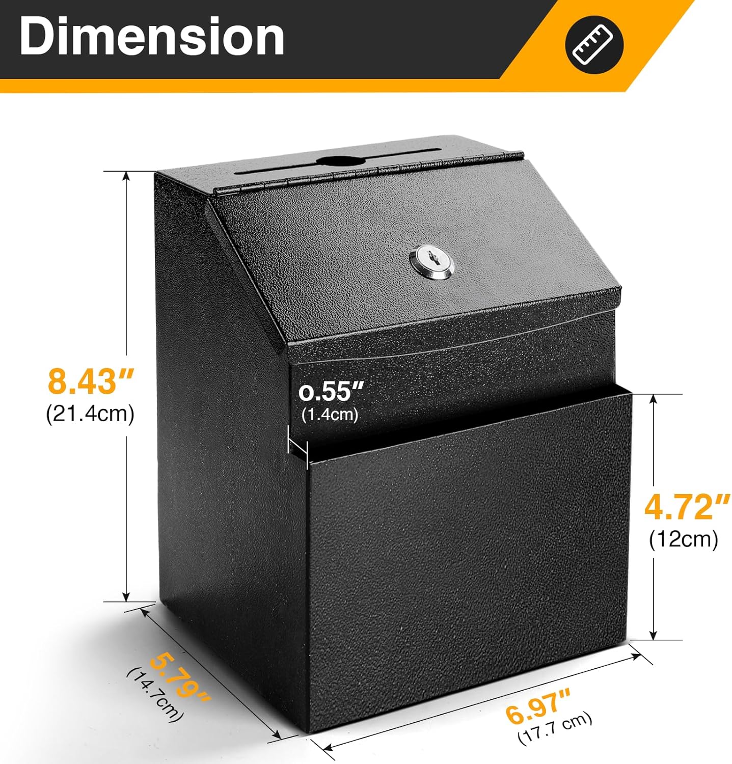 Suggestion Box with Slot and Lock 2 Pcs Metal 8.4 x 5.8 x 7.0 inch Built-In Storage Compartment 100 Suggestion Card Tip Jar Ballot Voting Prayer Comment Mailbox Booth Classroom Restaurant