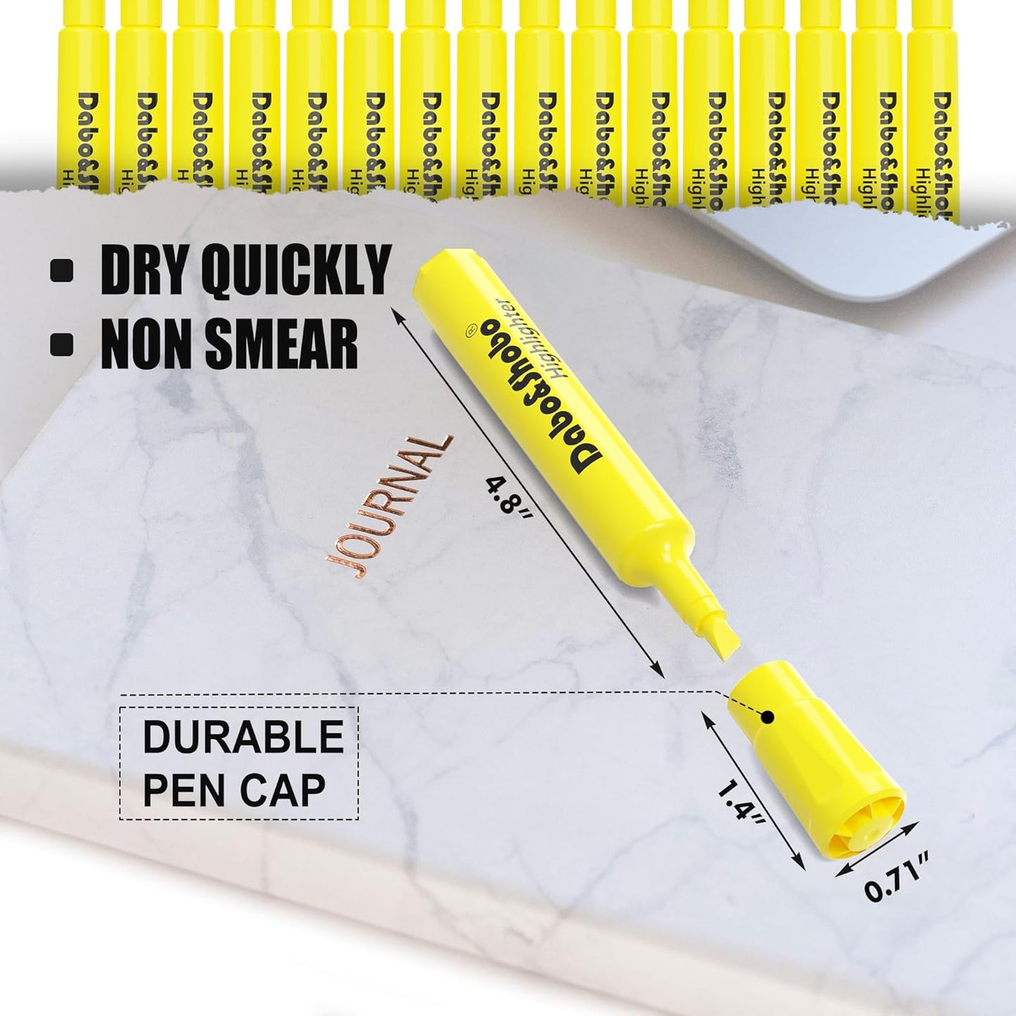 Dabo&Shobo Highlighters 108 Pack, Tank Style Yellow Highlighters, Chisel Tip Highlighter Markers for Coloring