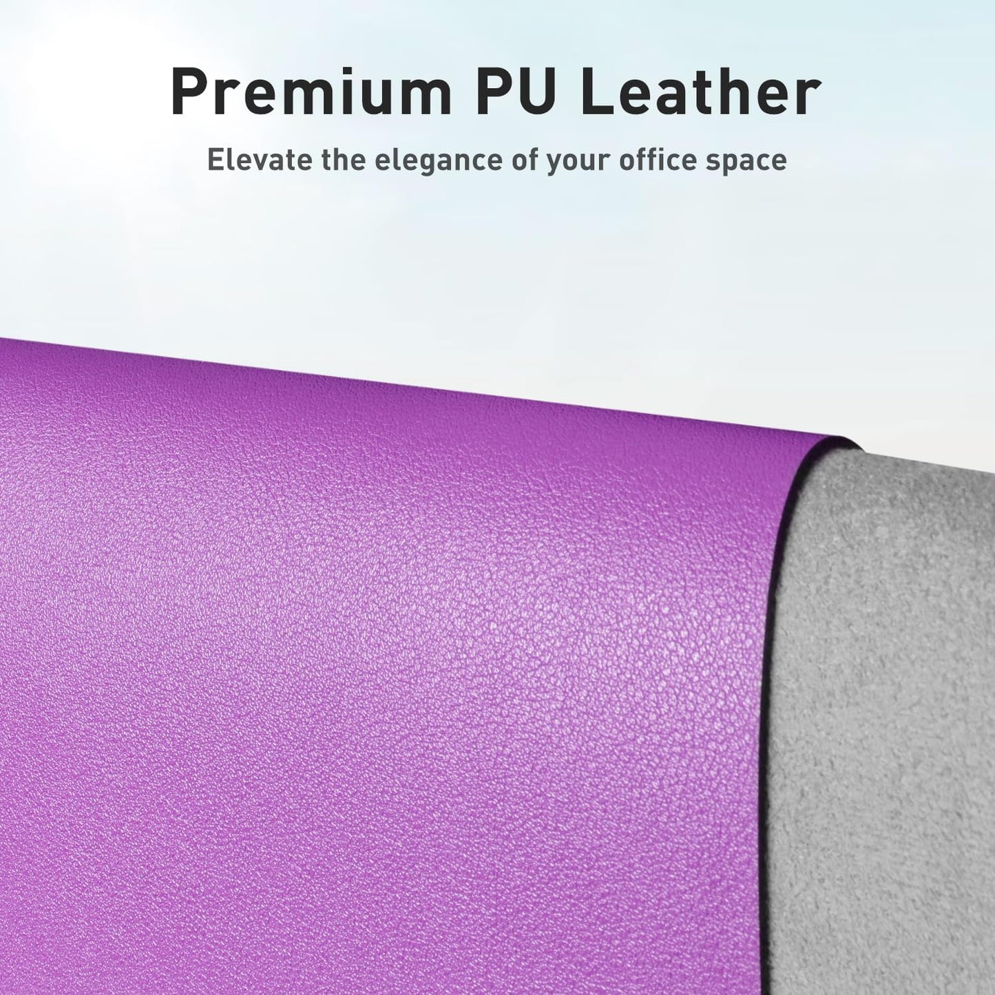 Aothia Leather Desk Pad Protector, Mouse Pad, Office Desk Mat, Non-Slip PU Leather Desk Blotter, Laptop Desk Pad, Waterproof Desk Writing Pad for Office and Home (23.6" x 13.7", Iris Violet)