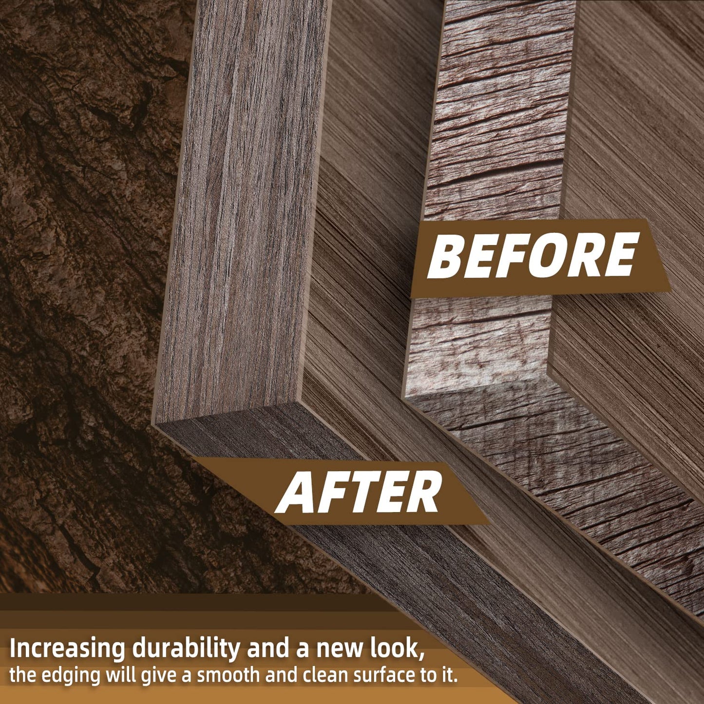 GSCIT Club Walnut Edge Banding, 1/2 inch x 50ft roll of Veneer Edge Banding Preglued Flexible, Real Wood Tape Banding