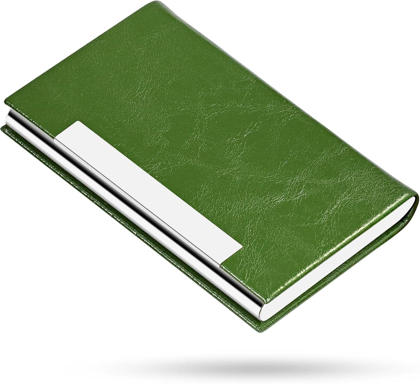 Padike Business Card Holder, Business Card Case Professional PU Leather & Stainless Steel Multi Card Case,Business Card Holder Wallet Credit Card ID Case/Holder for Men & Women. (V-Green)