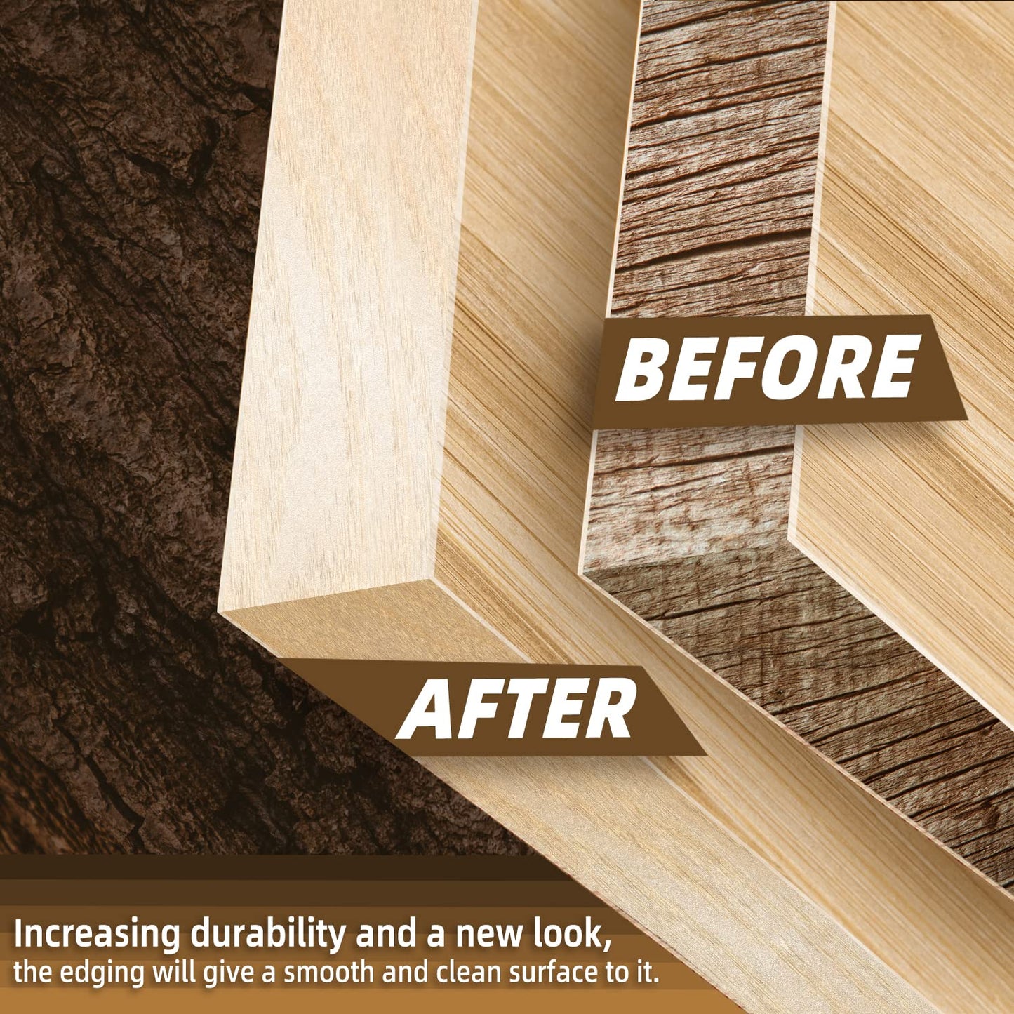 GSCIT Club Birch Edge Banding, 1 inch x 25ft roll of Veneer Edge Banding Preglued Flexible, Real Wood Tape Banding