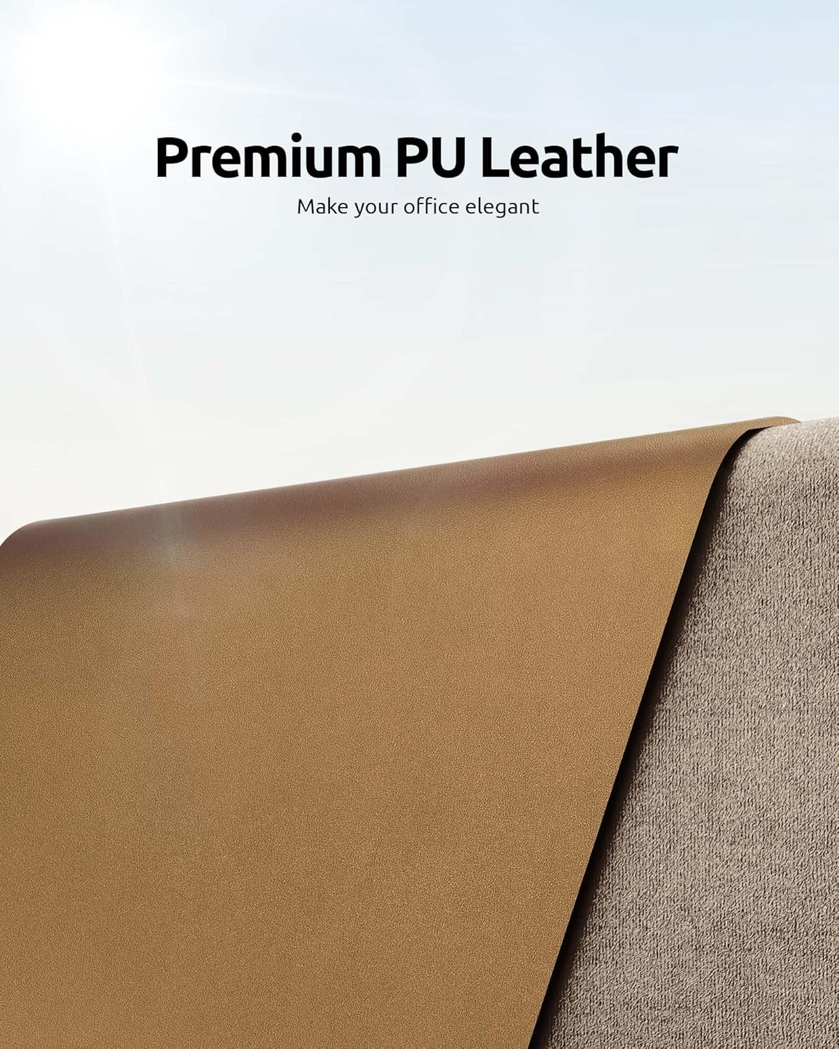 YSAGi Leather Desk Protector, Office Mat, Large Mouse Mat, Non-Slip PU Leather Blotter, Laptop Pad, Waterproof Writing Pad for Office and Home (Bronze, 31.5" x 15.8")