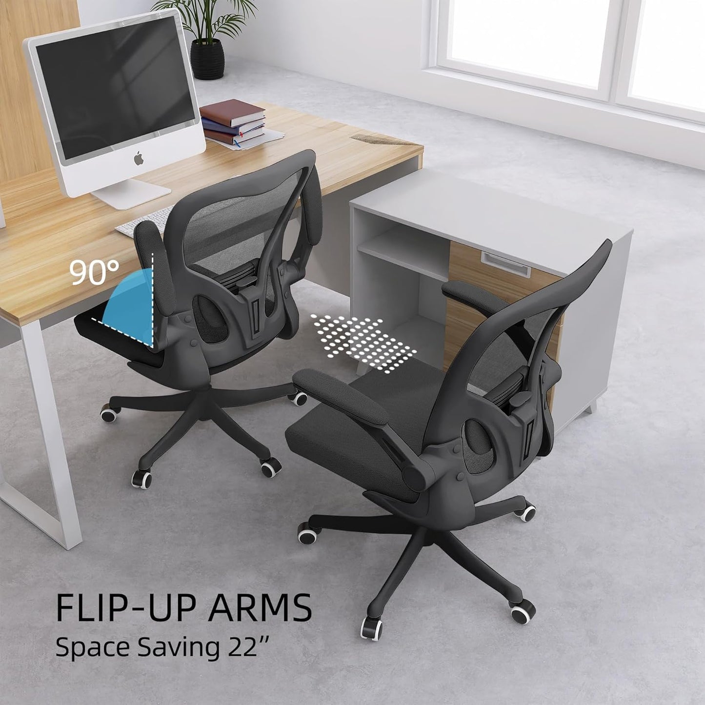 Desk Office Chairs Computer Mesh Chair Executive Chair with Lumbar for Home & Office (05Blcak)