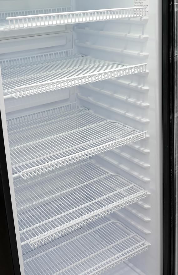 KoolMore KM-MDR-1GD-15C 26 in. Commercial Glass Door Merchandiser Refrigerator with LED Lights, 15 cu. ft. in Black, ETL Listed