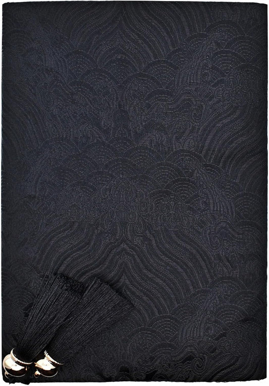 BLBMH 5.5x8.5 inch Book Covers with Bookmarks Adjustable Fabric Paperbacks Book Covers for Privacy Hardcover Softcover Novels Notebook Book Lovers Gifts - Chinese Black 8.5in