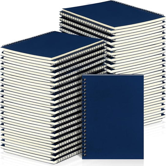 Yahenda 54 Pcs Spiral Notebook Bulk A5 Journal Lined 8.3'' x 5.5'' Writing Composition Paper Small Notepad Subject Notebook for Students Office Business Back to School Supplies (Deep Blue)