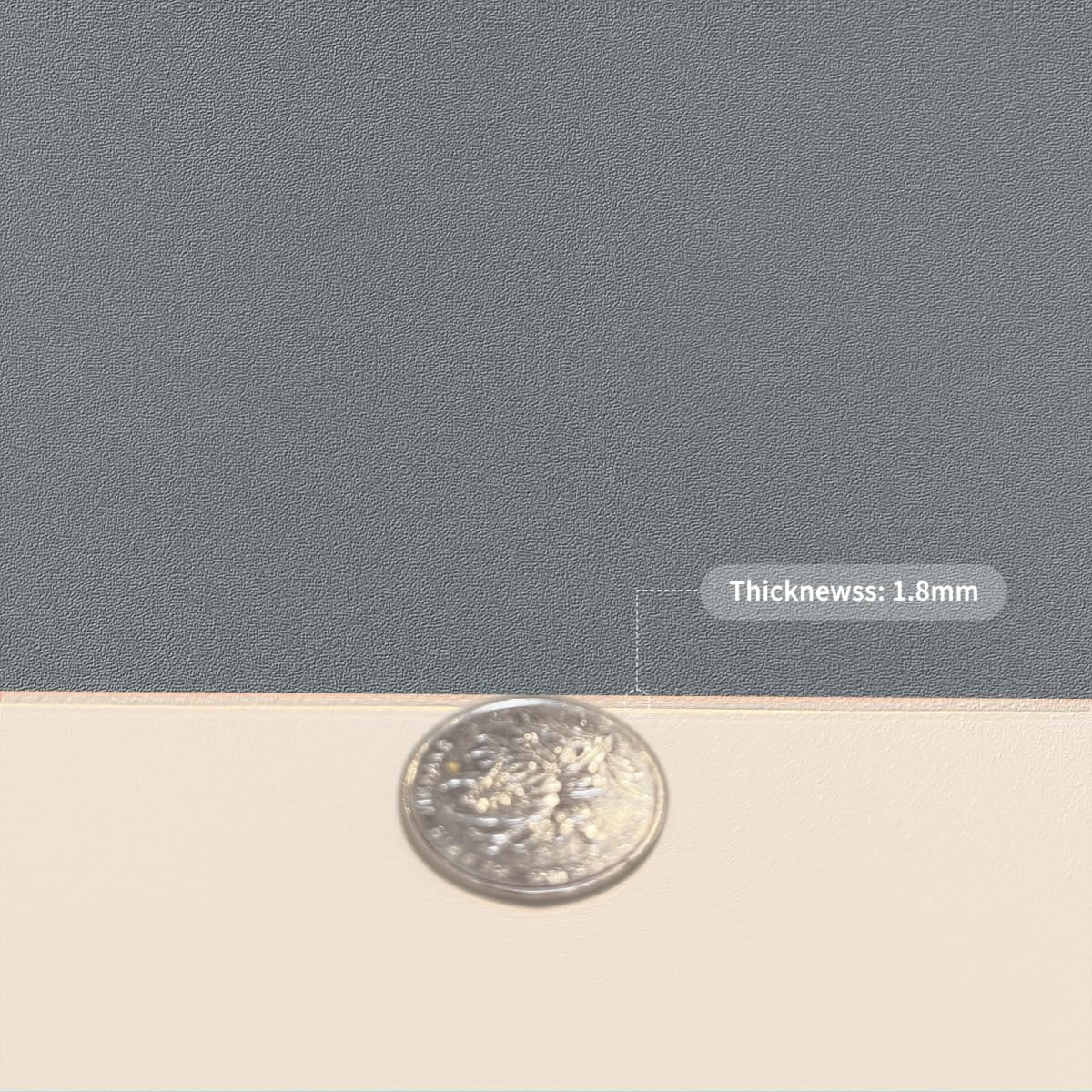 Leather Table Cover,1.8mm Thick,42x72 Inch Table Protector,Table Protector for Dining Room Table,Dining Room Table Protector Pad.(Off White+Light Gray,42x72)