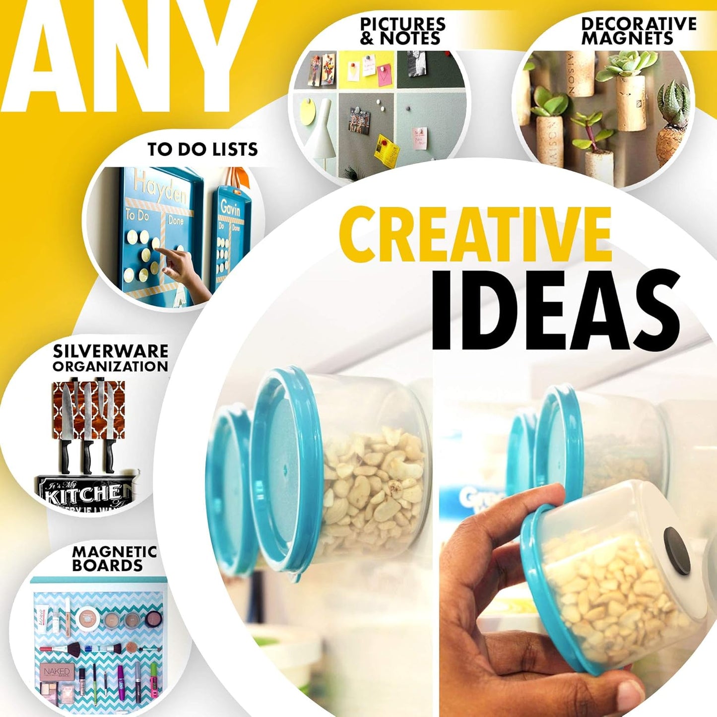 X-bet MAGNET 50 pcs, 1 Inch (25mm) - Round Disc Magnets for DIY, Craft Hobbies, Science & School Projects – Bulk lot of Tiny Ceramic Magnets