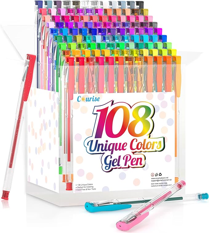 108 Unique Colors Gel Pen Set