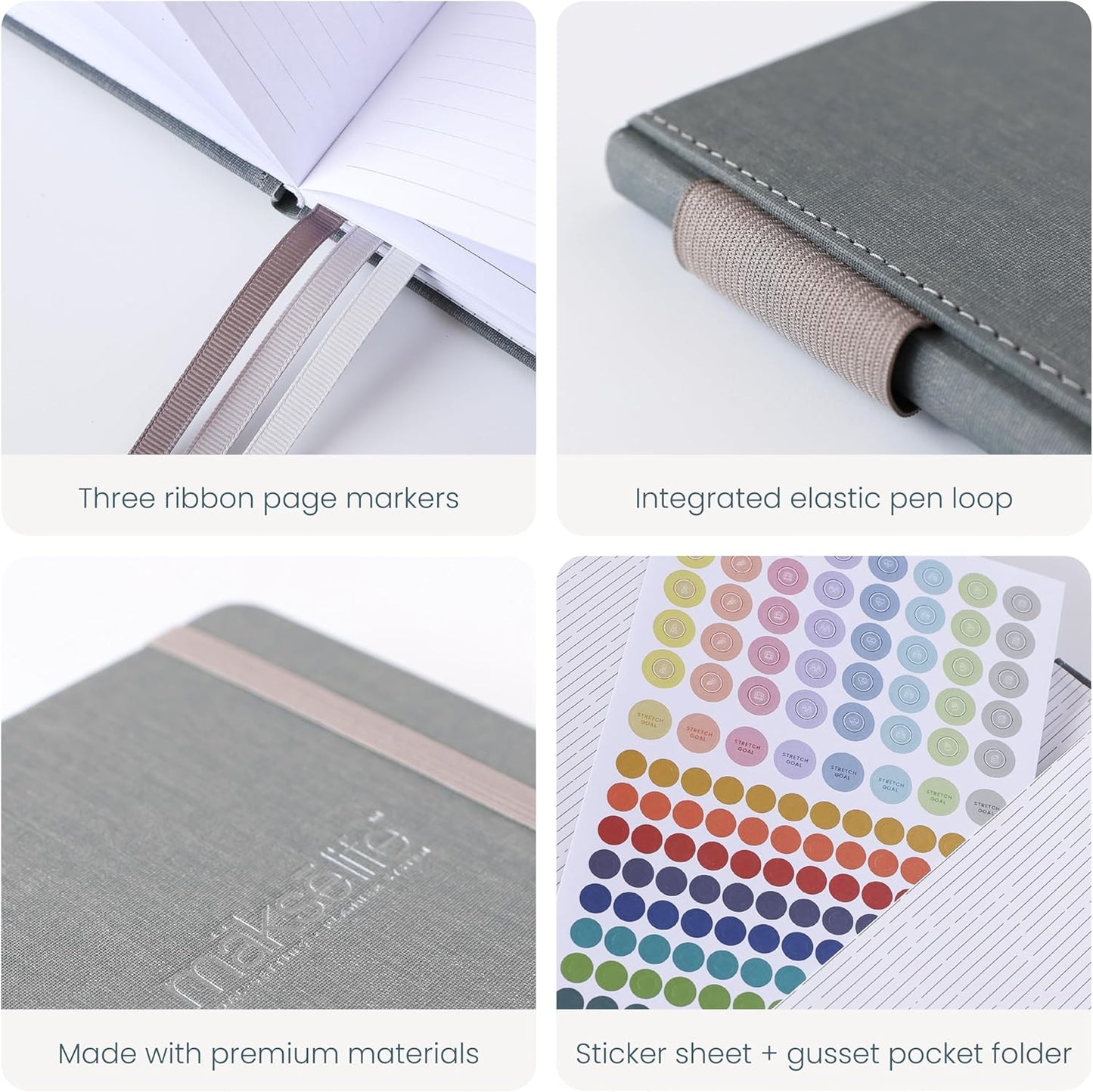 90-Day Quarterly Planner - Entrepreneur Goal Setting & Project Management, Undated 3-Month Productivity Planner for Small Business Owners, Dark Gray