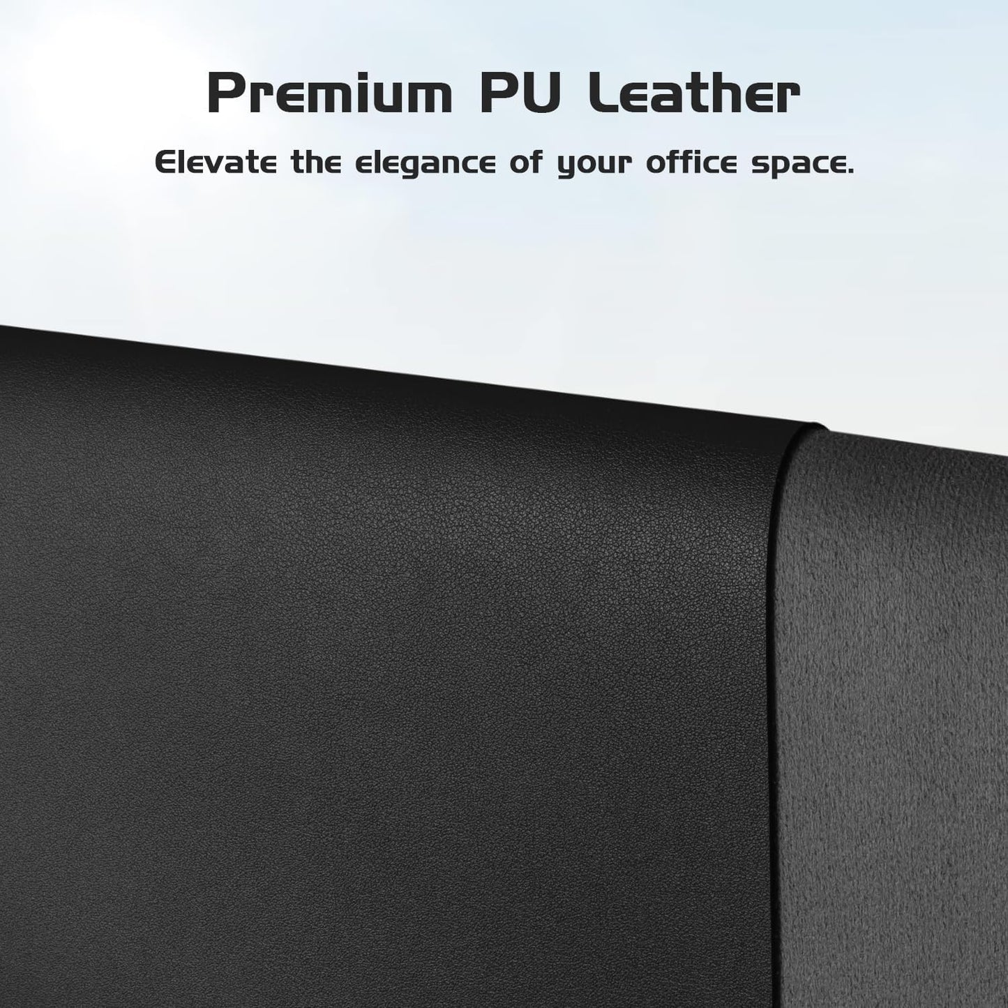 Aothia Leather Desk Pad Protector, Office Mat, Large Mouse Pad, Laptop Desk Pad, Non-Slip PU Leather Blotter, Waterproof Writing Pad for Office and Home (Black, 47" x 17")