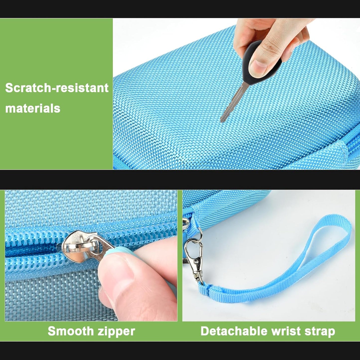 Digital Camera Case Compatible with VAHOIALD FHD 1080P/ for CAMKORY Digital Point and Shoot/for KODAK PIXPRO FZ45-BK 16MP Vlogging/for IWEUKJLO/for Nsoela, Holder for SD Card More- Blue (Box Only)