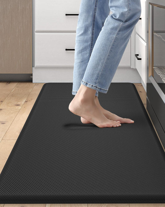 DEXI Kitchen Mat Cushioned Anti Fatigue, Non Slip Waterproof Comfort Standing Floor Rug for Kitchen, Office, Sink, Laundry, 39x20, Black