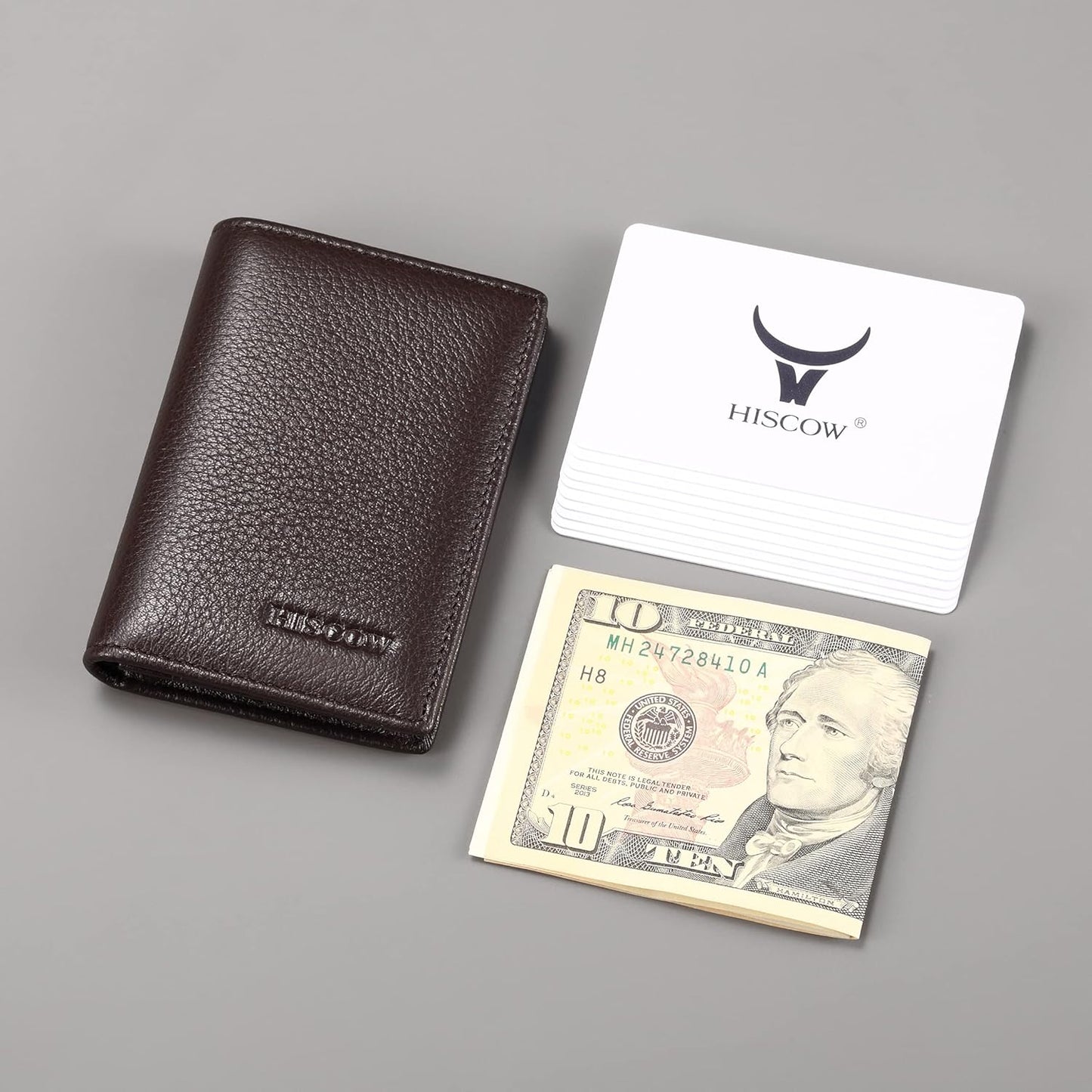 Leather Business Card Case Holder for Men & Women, Italian Calfskin