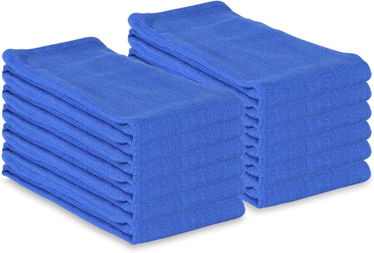 Arkwright Surgical Huck Towels - (Pack of 12) Lint Free & Highly Absorbent Pre-Treated Cotton Cleaning Cloths, Perfect for Medical, Auto Detailing, Window Glass, and Shop, 16 x 26 in, Blue