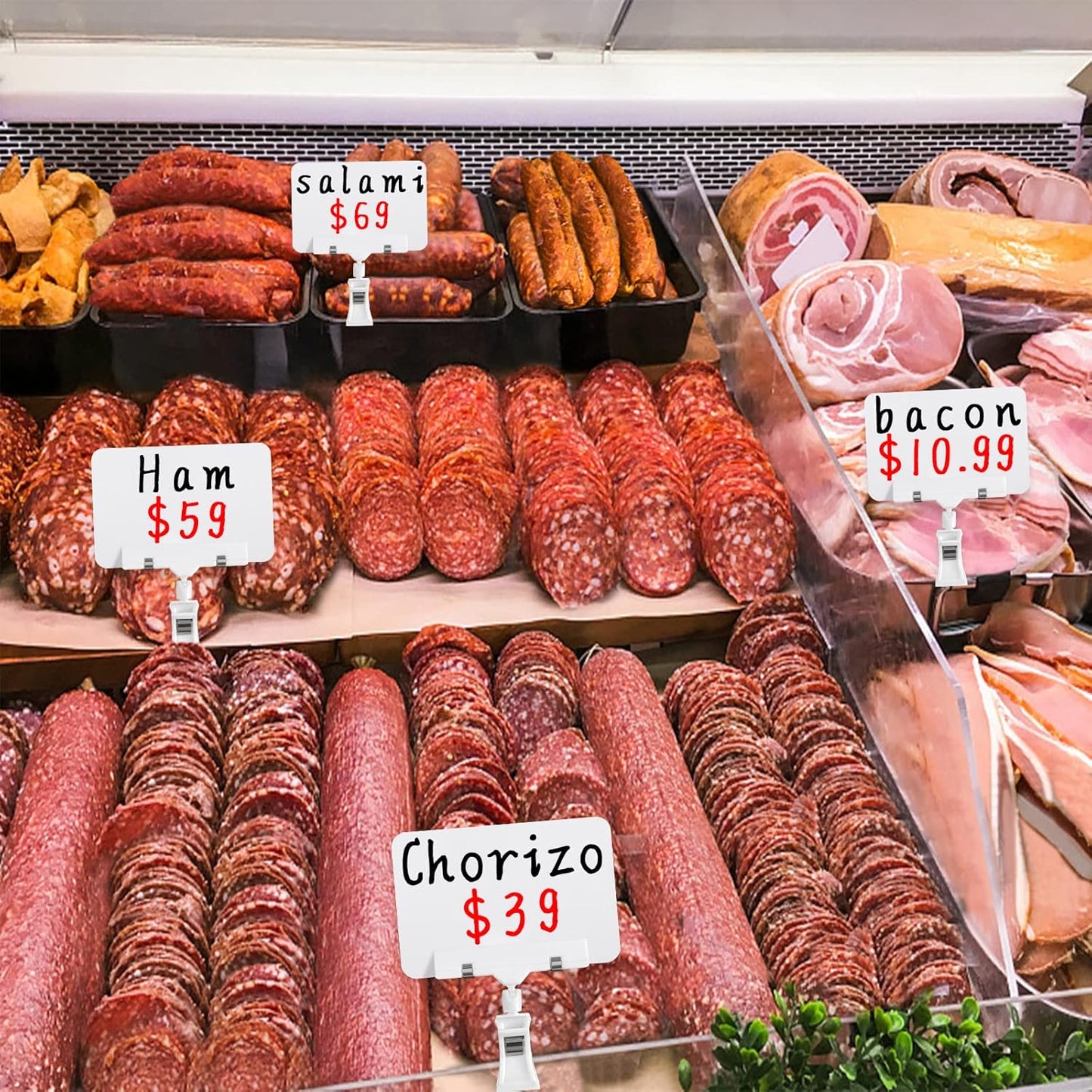 8 Pack Rotating Clip Swivel Sign Holder, Double Head Display Clips with Chalkboard Signs