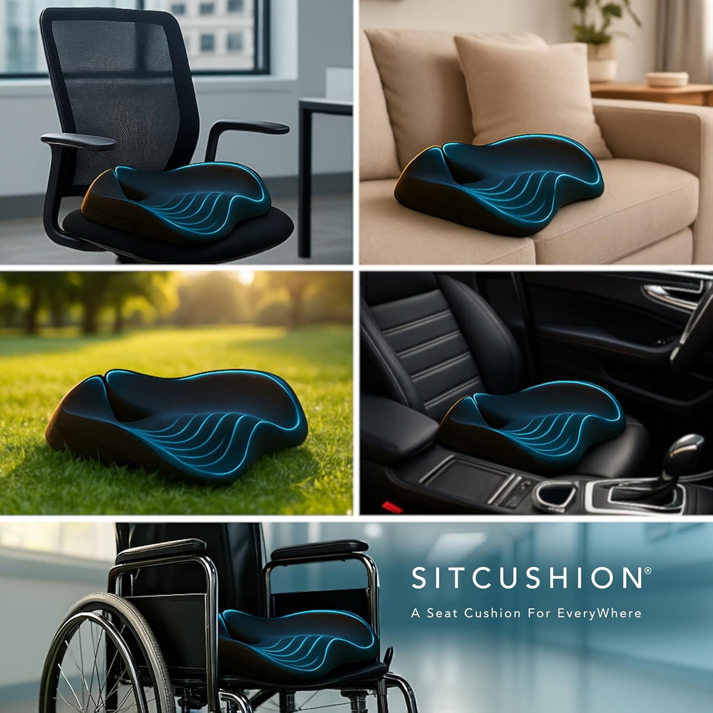 X Large Seat Cushions for Office Chairs– Pressure Relief Seat Cushion for Tailbone Pain, Back Pain, Coccyx & Sciatica Pain Relief Pillow – Office Chair Cushion with Extra Cover(Gray)