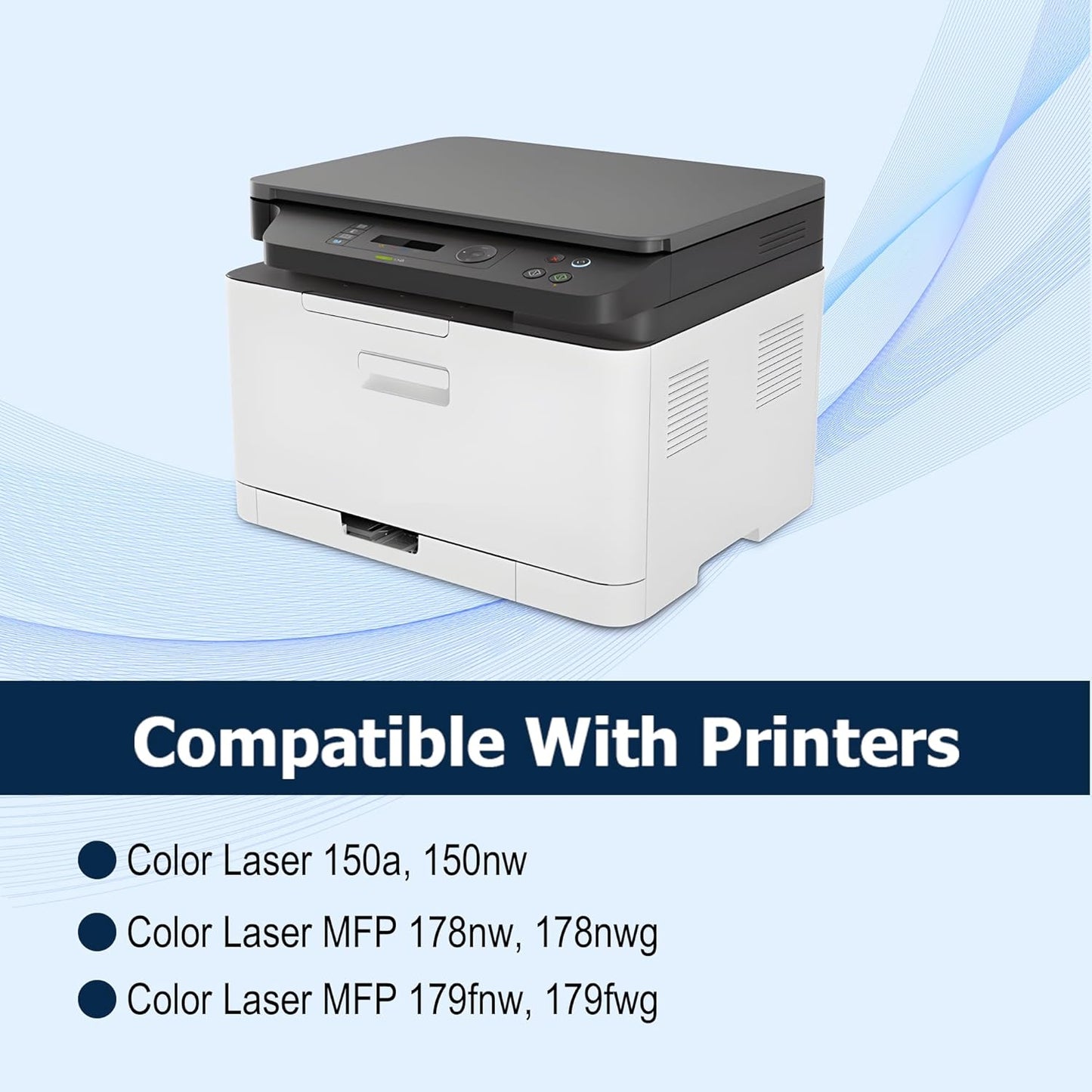 116A Toner Cartridge Set Replacement for HP Color Laserjet Pro 150A 150nw 178nw 178nwg 179fnw 179fwg Printer Toner (Black,Cyan, Magenta, Yellow 4 Pack)